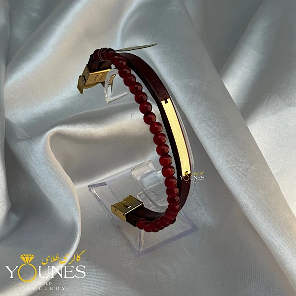 دستبند چرم زنانه طلا لیزری L220